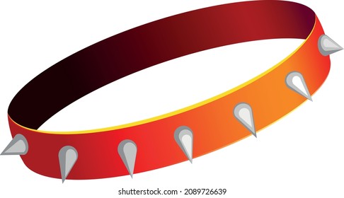 Red Dog Collar With Spikes