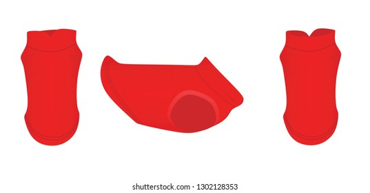 Red dog dress. vector illustration