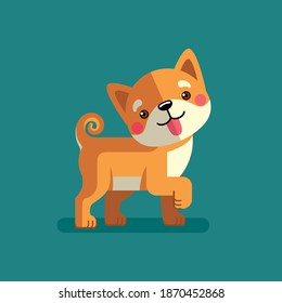 Red dog in flat style.