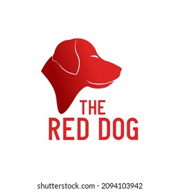 red dog head illustration logo. animal illustration
