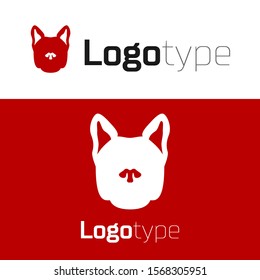 Red Dog icon isolated on white background. Logo design template element. Vector Illustration