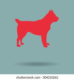 Red dog icon - vector 