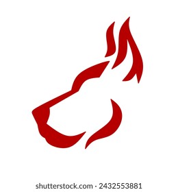Roter Hund Logo Vektor-Illustration auf einem weißen Hintergrund