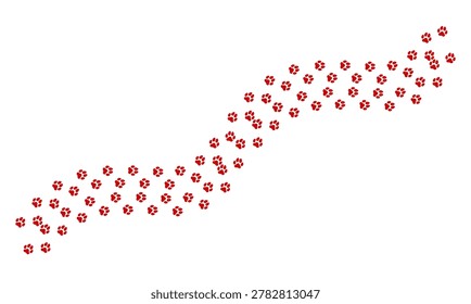 Perro rojo huellas la