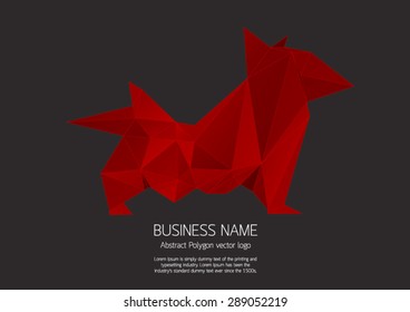 Red Dog polygon on black vector logo