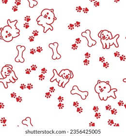 Red dogs. Can be printed on any material: package, merch, fabric, home. space pattern.