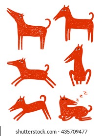 Red dogs doodle