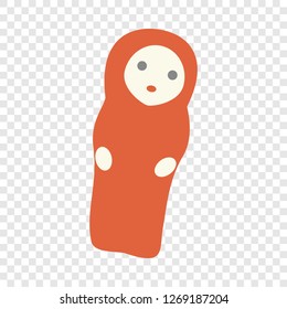 Red doll icon. Flat illustration of red doll vector icon for web design