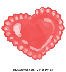 Red doll isolated on white background. kawaii and Cute pop art style illutration