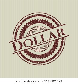 Red Dollar with rubber seal texture