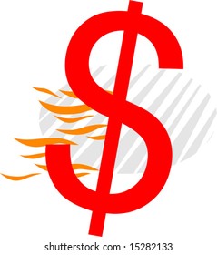 red dollar symbol	