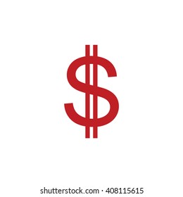 Red dollar vector icon