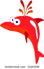 red dolphin vector