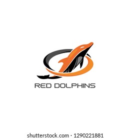 red dolphins vector
