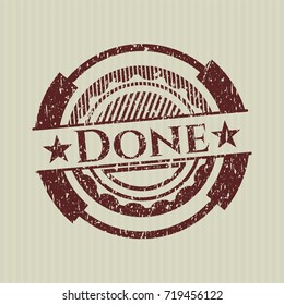 Red Done distress rubber stamp