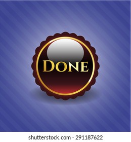 Red Done shiny badge