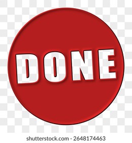 red done stamp on transparent background