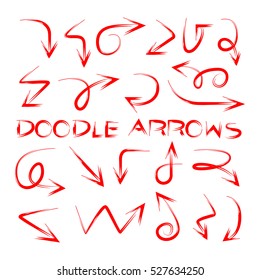 Red Hand Drawn Arrows Set 스톡 일러스트 699561460 | Shutterstock