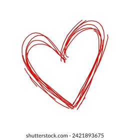 Red Doodle Sketch Heart Frame
