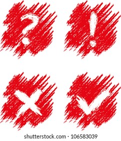 Red doodle warning signs