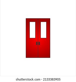red door cartoon animation flat design