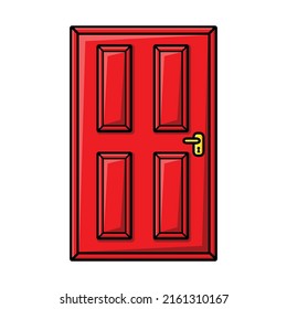 red door cartoon illustration vector