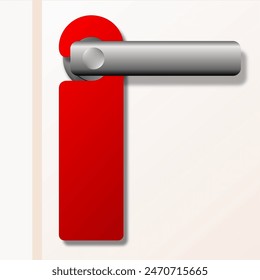 red door hang sign vector illustration