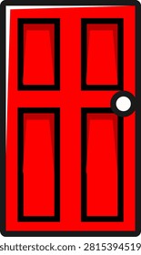 Red door isolated on white background. 