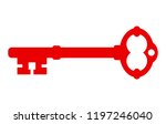 Red door key icon vector illustration isolated on white background