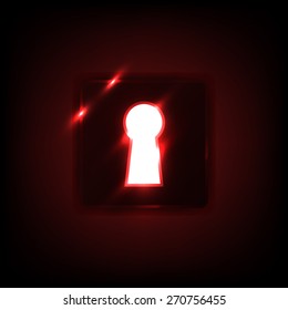 Red door with keyhole