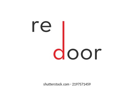 Diseño del logotipo de la puerta roja. Ilustración vectorial.