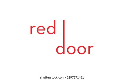Red Door Logo Design. Vector Illustration.