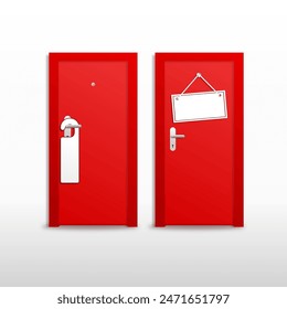 puertas rojas con diseño de Vector de conjunto de signo