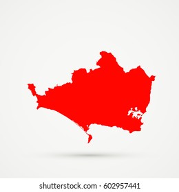 Red Dorset Map Illustration