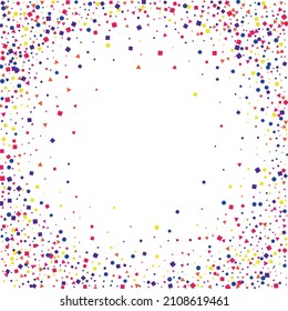 Red Dot Colorful Illustration. Festive Confetti Isolated. Green Sprinkles Geometric Texture. Blue Object Round.