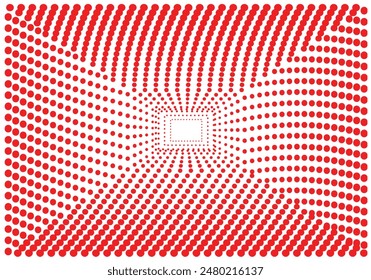 Red dot gradient pattern. Vector illustration Isolated on white background.