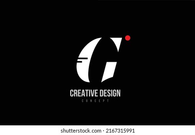 red dot line G alphabet letter logo icon. Black blackground creative template for a company or business