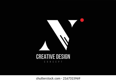 red dot line N alphabet letter logo icon. Black blackground creative template for a company or business