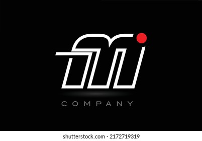 red dot M alphabet letter logo icon design on black background. Creative template for company and business