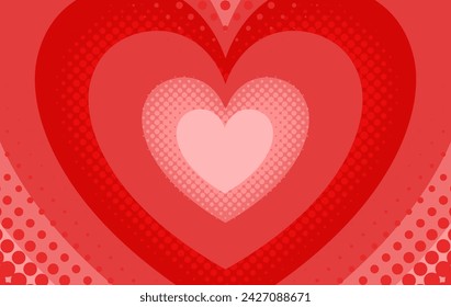 Red with Dot Pattern Heart-shaped Tunnel Background
