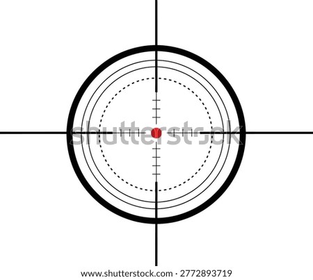 Red dot scope target sight Vector
