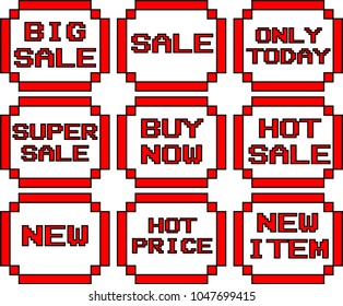 Red dot shopping sticker set