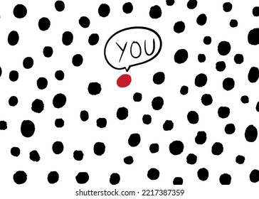 a red dot that symbolizes you between many black dots.
