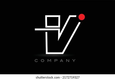 red dot V alphabet letter logo icon design on black background. Creative template for company and business