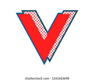 red dot V logo design