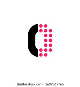 Red Dots Geometric Vector Logo Number 0. 0 Number Design Vector
