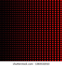 Red dots halftone on black background. Red halftone dots. Eps10