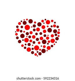 Red Dots Heart Shape Logo Template Illustration Design. Vector EPS 10.