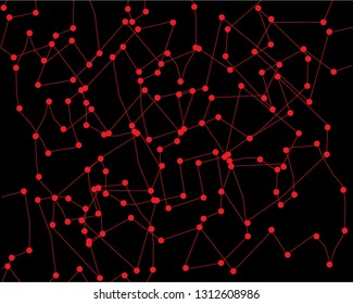 Red dots are lines on black background.