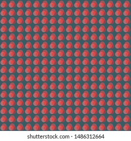 Red dots on blue background. Vector pattern